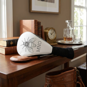 Personalised Bee Monogram Golf Head Cover