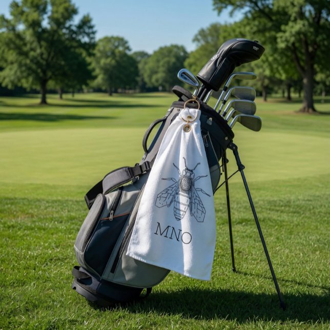 Personalised Bee Monogram  Golf Towel (Creator Uploaded)