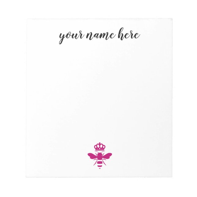 Personalised Bee Notepad (Front)