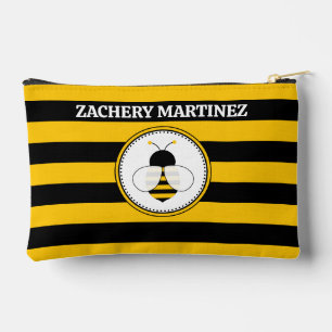 Personalised Bee Pattern Accessory Pouch
