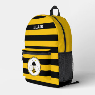 Personalised Bee Pattern Print Cut Sew Backpack
