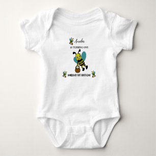 Personalised Bee theme 1st Birthday party Baby Bodysuit