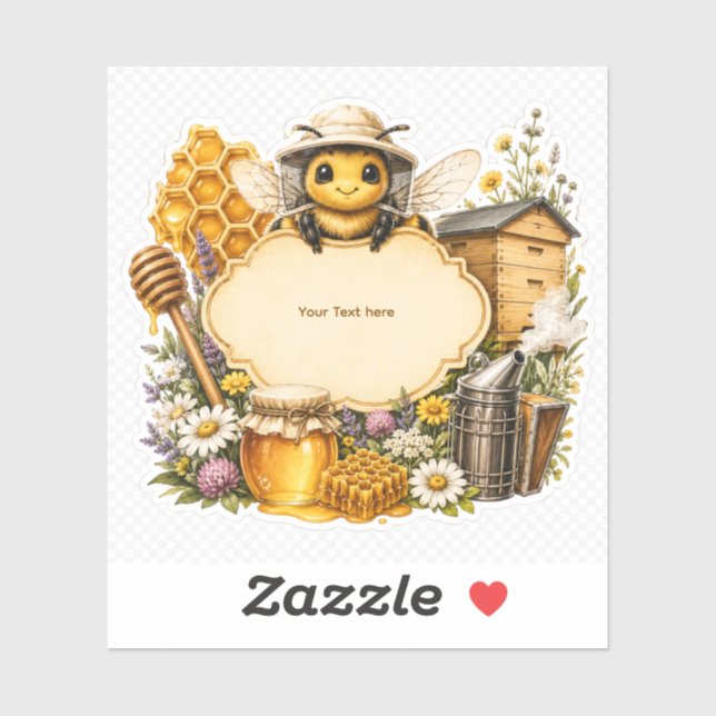Personalised Beekeeper Honey Bee Sticker (Sheet)