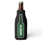 Personalised beer bottle cooler with custom name