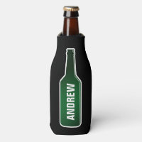 Personalised beer bottle cooler with custom name