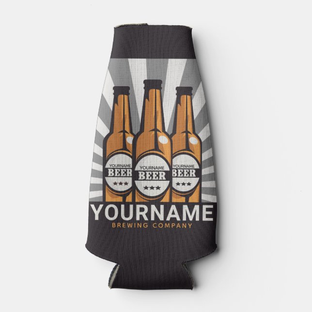 Personalised Beer Bottle Craft Brewing Company  Cooler (Front)