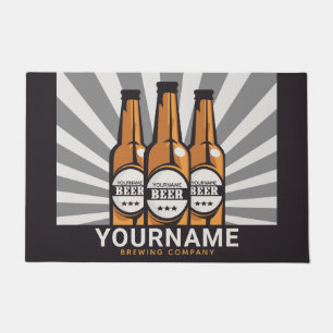 Personalised Beer Bottle Craft Brewing Company Doormat