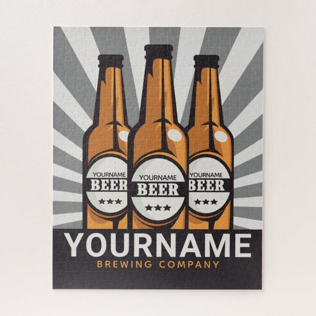 Personalised Beer Bottle Craft Brewing Company Jigsaw Puzzle (Vertical)