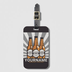 Personalised Beer Bottle Craft Brewing Company Luggage Tag