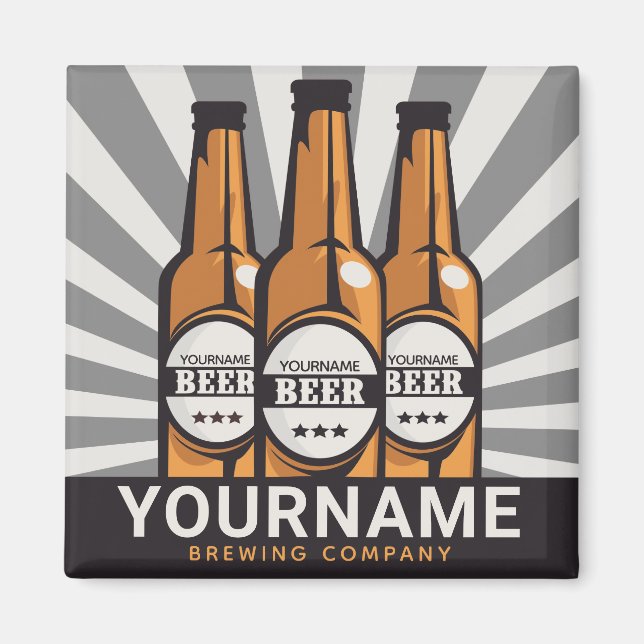 Personalised Beer Bottle Craft Brewing Company Magnet (Front)