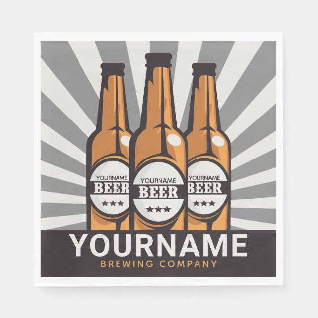 Personalised Beer Bottle Craft Brewing Company  Napkin (Front)