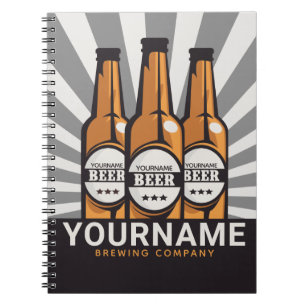 Personalised Beer Bottle Craft Brewing Company Notebook