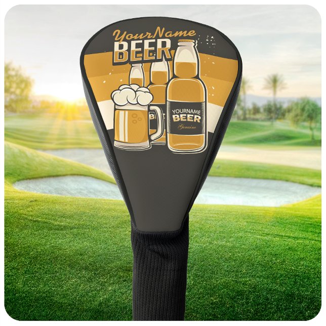 Personalised Beer Bottle Sudsy Mug Brewing Bar Golf Head Cover (Creator Uploaded)