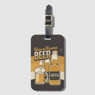 Personalised Beer Bottle Sudsy Mug Brewing Bar Luggage Tag