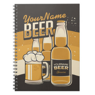 Personalised Beer Bottle Sudsy Mug Brewing Bar Notebook