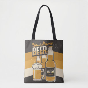 Personalised Beer Bottle Sudsy Mug Brewing Bar Tote Bag