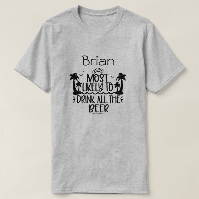 Personalised Beer Drinking Shirt – Funny & Witty (Design Front)
