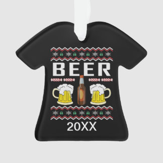 Personalised Beer Ugly Christmas Sweater Ornament