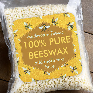 Personalised Beeswax Label Bees and Honeycomb