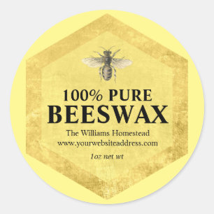Personalised  Beeswax Label with Apiary Name