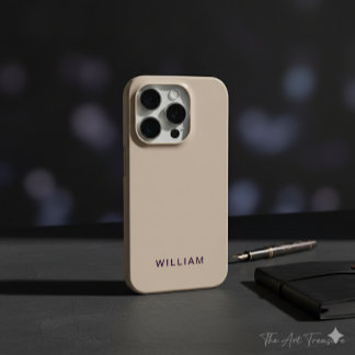 Personalised Beige Colour iPhone Case with Custom