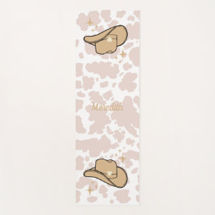 Personalised Beige Cowgirl Rodeo Yoga Mat