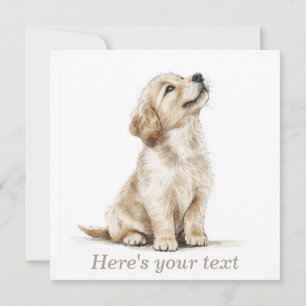 Personalised Beige Golden Retriever Baby Holiday Card