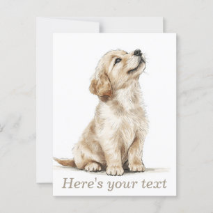 Personalised Beige Golden Retriever Baby Postcard