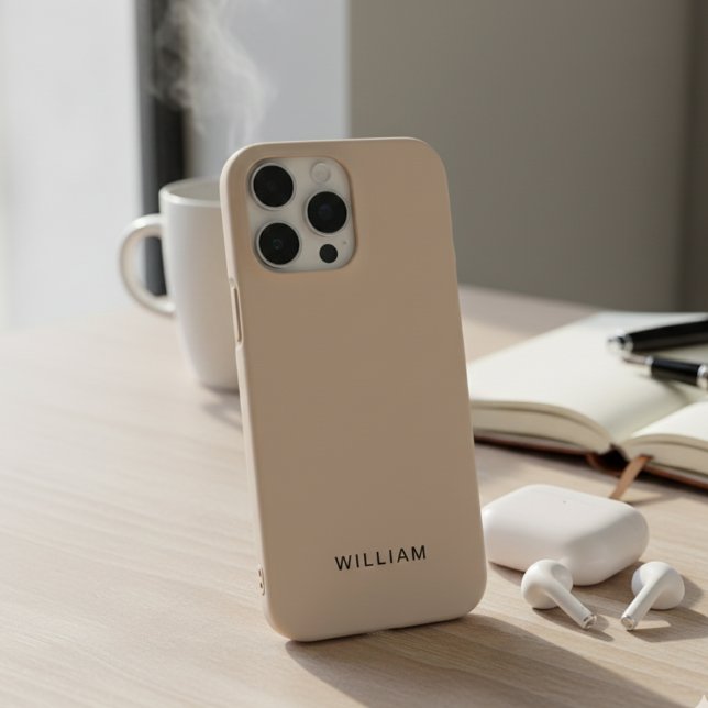 Personalised Beige iPhone Case with Custom (Creator Uploaded)