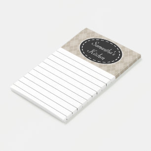 Personalised Beige Kitchen Post It Notes