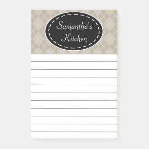 Personalised Beige Kitchen Post It Notes