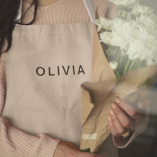 Personalised Beige Monogram Costume  Apron