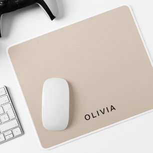 "Personalised Beige Monogram  Mouse Pad