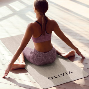Personalised Beige Monogram Yoga Mat