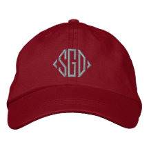 Personalised beige monogrammed maroon