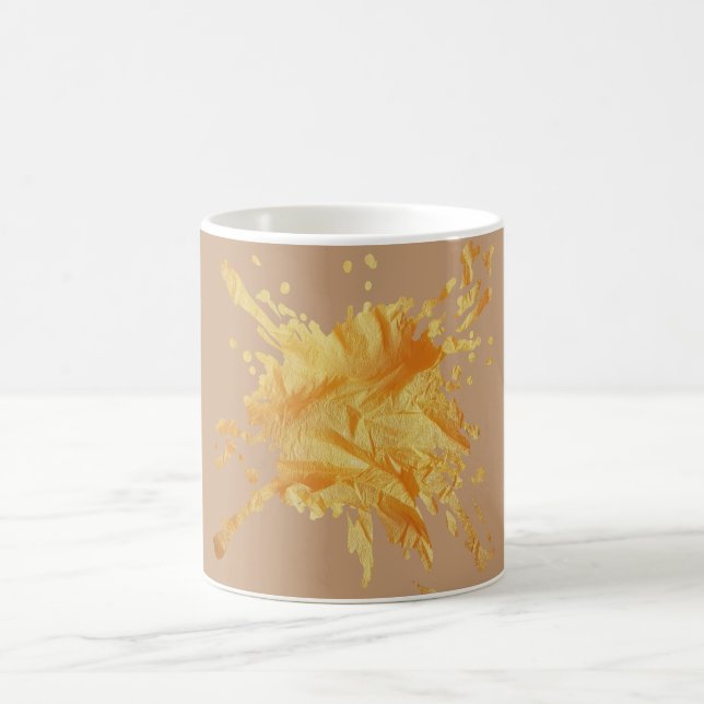 Personalised Beige Pastel Autumn Paper Texture Mug (Center)