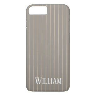 Personalised beige pinstripes Case-Mate iPhone case