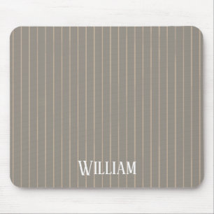 Personalised beige pinstripes mouse pad