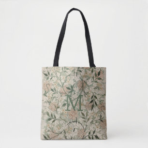Personalised Beige, Sage Green, Peach Floral  Tote Bag