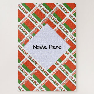 Personalised Belarus Tiled Flag Name Jigsaw Puzzle