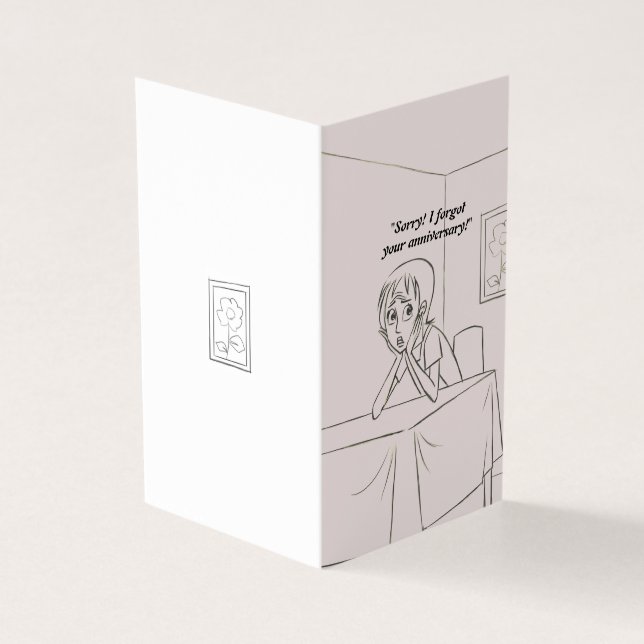 Personalised Belated anniversary greeting card (Outside)