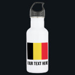 Personalised Belgium flag water bottle for Belgium<br><div class="desc">Personalised Belgium flag stainless steel water bottles. Custom shiny metal water bottle in many colours. Great for sports teams and outdoor activities. ie basketball, baseball, football, tennis, soccer, volleyball, hiking, walking, camping, running, track and field etc. Personalise with your own name, jersey number, initials or slogan in big letters. Cool...</div>