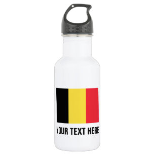 Personalised Belgium flag water bottle for Belgium