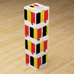 Personalised BELGIUM Flag Wine Box<br><div class="desc">Stylish patriotic BELGIUM FLAG wine box. You can CUSTOMIZE all the text on the top,  create your own message and add your name. An ideal patriotic finishing touch for your Christmas,  birthday and 'any day' bottle gifts. Matching gifts available.</div>