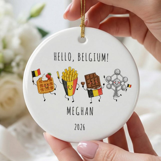 Personalised Belgium Vacation Ornament (Creator Uploaded)