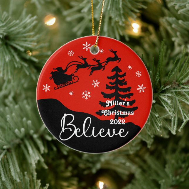 Personalised Believe Ceramic Tree Decoration (Tree)
