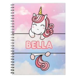 Personalised Bella Unicorn Girlie Notebook