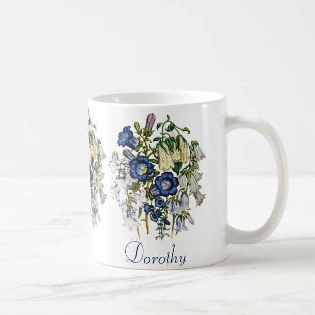 Personalised Bellflowers Coffee Mug (Right)