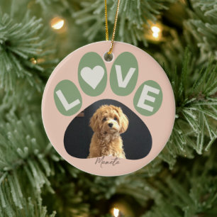 Personalised Beloved Fur Baby Paw Ceramic Tree Decoration