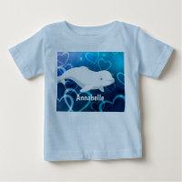 Personalised Beluga Whale and Blue Hearts Arctic